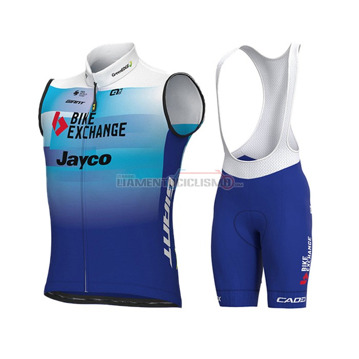 Gilet Antivento Bike Exchange Manica Corta 2022 Blu